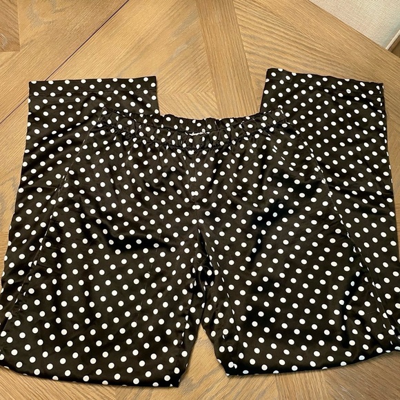Forever 21 Polka Dot Black And White Satin Sleep Pajama Pants - Picture 1 of 7